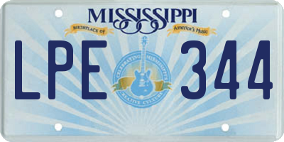 MS license plate LPE344