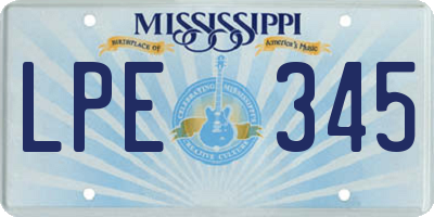 MS license plate LPE345