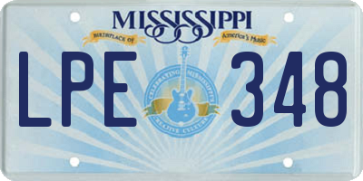 MS license plate LPE348
