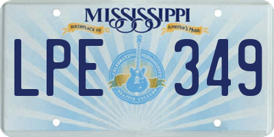 MS license plate LPE349
