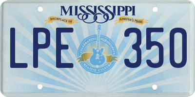 MS license plate LPE350
