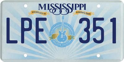 MS license plate LPE351