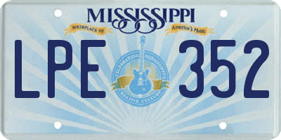 MS license plate LPE352