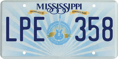 MS license plate LPE358