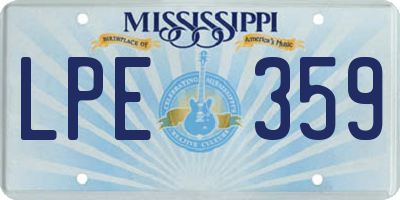 MS license plate LPE359