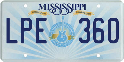 MS license plate LPE360