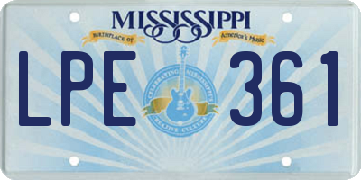MS license plate LPE361