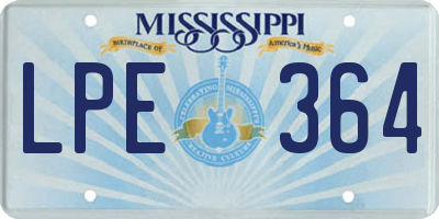 MS license plate LPE364