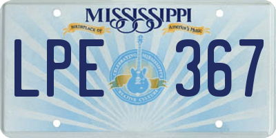 MS license plate LPE367