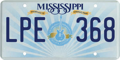 MS license plate LPE368