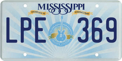 MS license plate LPE369