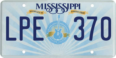 MS license plate LPE370