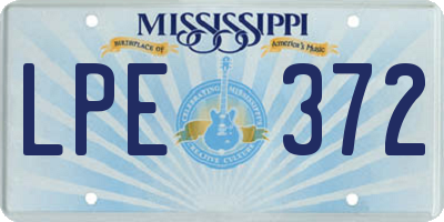 MS license plate LPE372