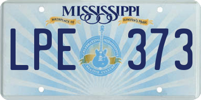 MS license plate LPE373