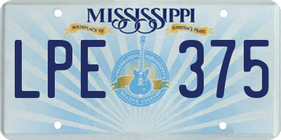 MS license plate LPE375