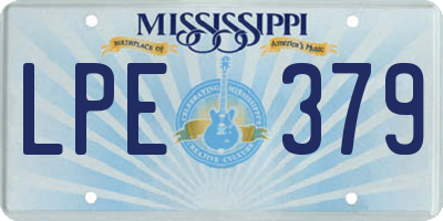 MS license plate LPE379