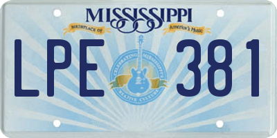 MS license plate LPE381