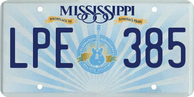 MS license plate LPE385
