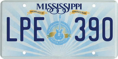 MS license plate LPE390