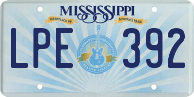 MS license plate LPE392