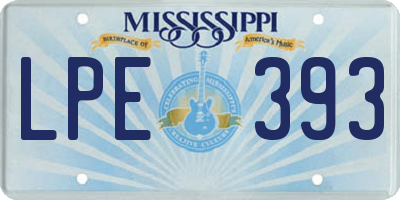 MS license plate LPE393