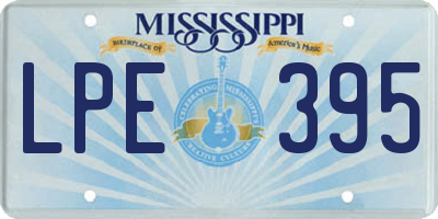 MS license plate LPE395