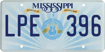 MS license plate LPE396