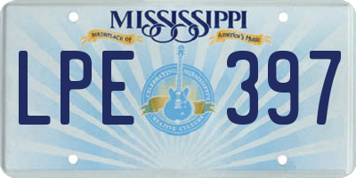 MS license plate LPE397