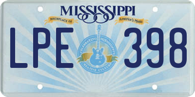 MS license plate LPE398