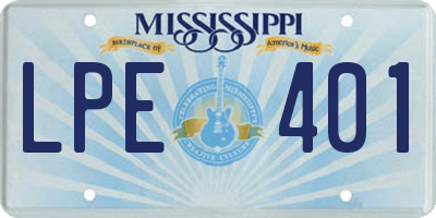 MS license plate LPE401