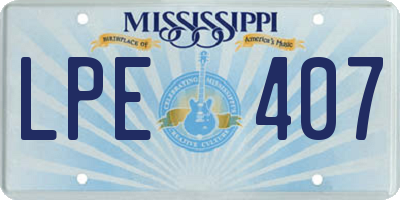 MS license plate LPE407