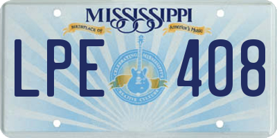 MS license plate LPE408