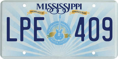 MS license plate LPE409