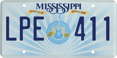 MS license plate LPE411
