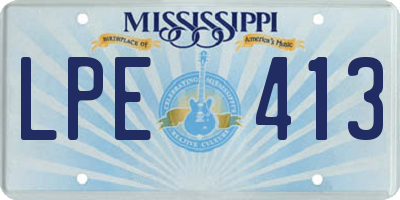 MS license plate LPE413
