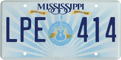 MS license plate LPE414