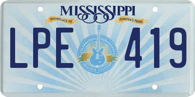 MS license plate LPE419