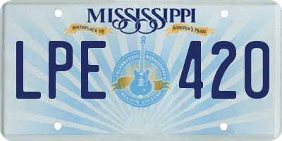MS license plate LPE420