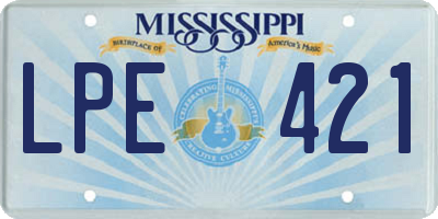 MS license plate LPE421