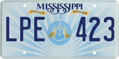 MS license plate LPE423