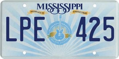MS license plate LPE425