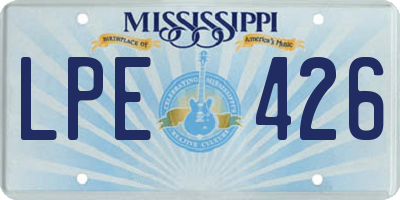 MS license plate LPE426