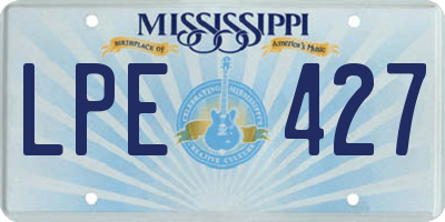 MS license plate LPE427
