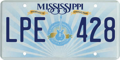 MS license plate LPE428