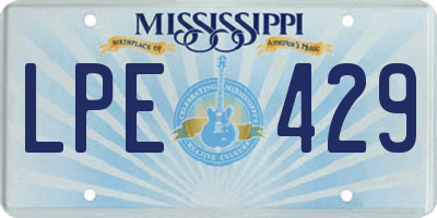 MS license plate LPE429