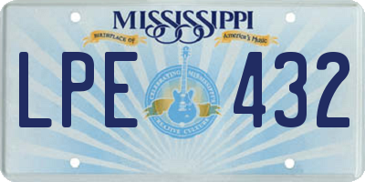 MS license plate LPE432