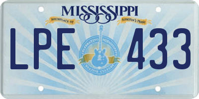 MS license plate LPE433