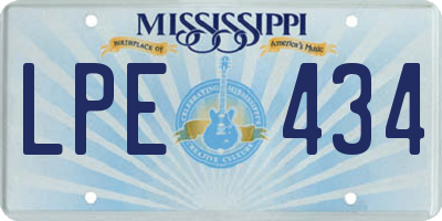 MS license plate LPE434