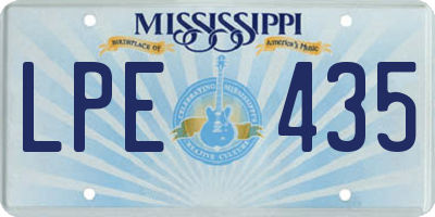 MS license plate LPE435