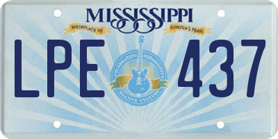 MS license plate LPE437